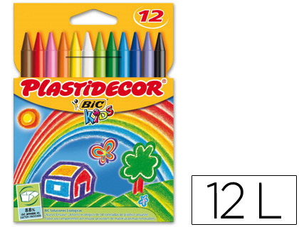 12 lápices cera Plastidecor